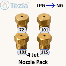 Natural Gas Jet Set - 4 Burner Hob Injector Nozzle Conversion Kit - LPG to NG