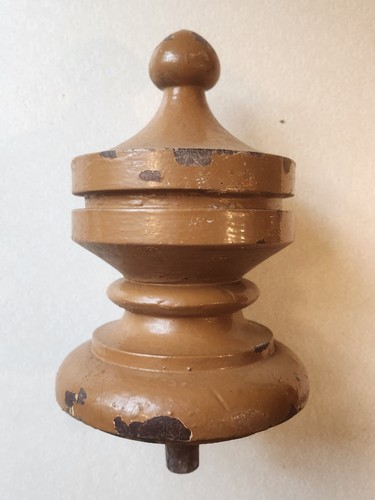 Antique large wooden newel - wooden,