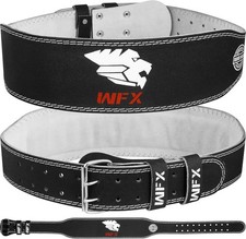 WFX Fitness Leather Weight Lifting Belt - 4 Inches Wide Premium Quality - Size L