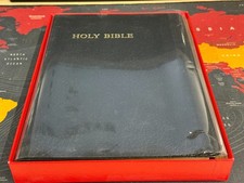 Eyre & Spottiswoode Pica Brevier Text Bible, KJV, Giant Print, Leatherette, VGC!