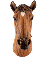 Horses Head Ornament Wall Mounted Garden Creations Resin Figurine Tack-Room