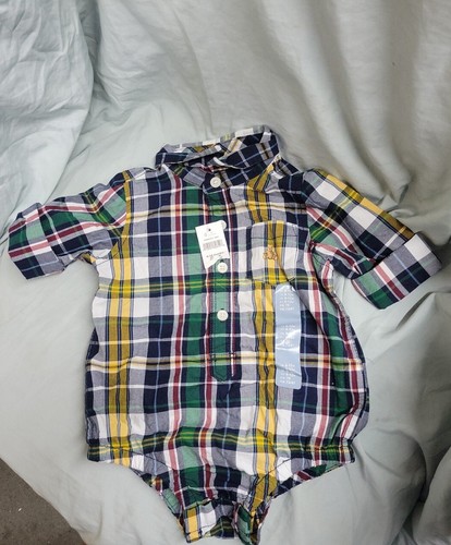 Baby gap plaid button - gap, one