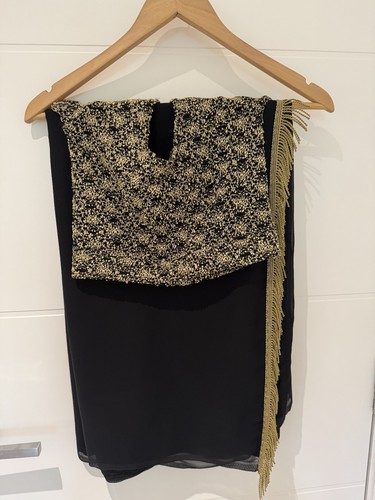 Beautiful black chiffon - black, saree