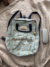 Kawaii Banana Backpack with Glasses Case Matching Set School Bag Travel Bag