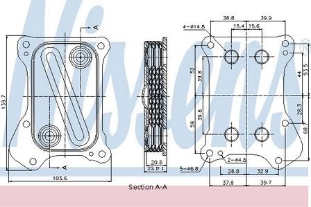 Nissens engine oil cooler for - engine,