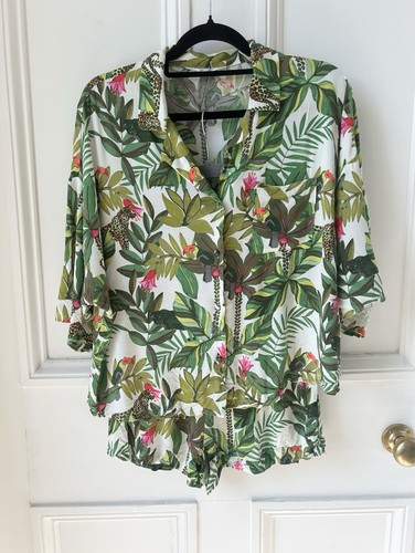 Tropical print viscose pyjamas - tropical,