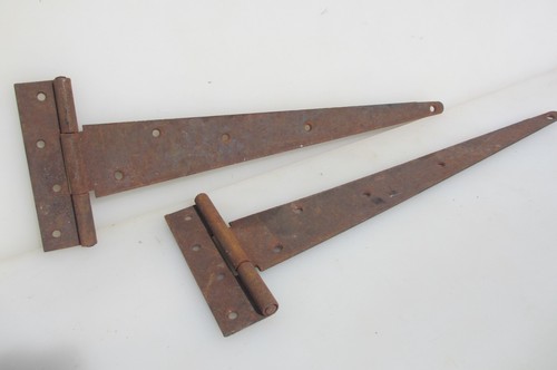 Vintage iron door hinges old - door,