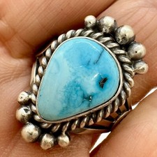 Navajo natural turquoise ring - natural,
