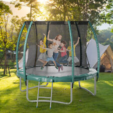 OUTDOOR TRAMPOLINE PREMIUM 6FT 8FT 10FT 12FT 14FT WITH SAFETY ENCLOSURE LADDER