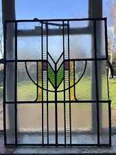 Antique Art Deco Leaded Stained Glass Window Panel: 1920s, Unique.