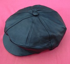 Leather Hat Baker Butcher Boy Peaky Blinders Dark Brown