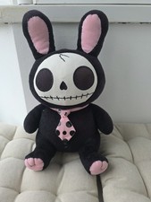 Skelanimals Summit Collection Plush Black Pink Bunny Stuffed Toy Gothic Emo