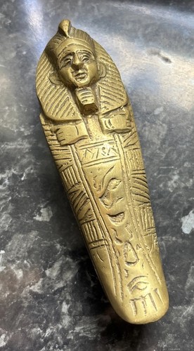 Vintage brass sarcophagus box - vintage,