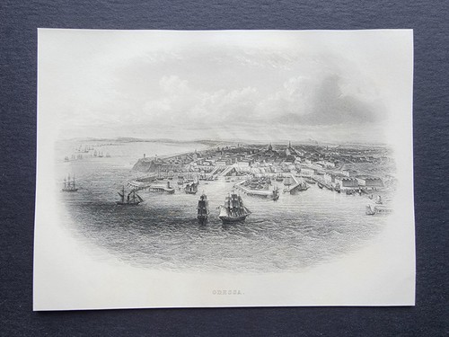 Antique 1857 print odessa - antique,