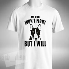 English Bull Terrier T-Shirt Funny My Dog Won't Fight But I Will Dog Lover