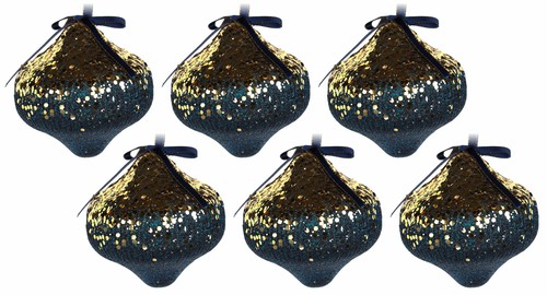 Sequin navy blue gold - sequin,