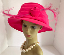 WEDDING HAT Formal OCCASION Races by Headways Pink Cloche  Statement Hat