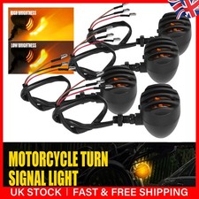 4x Motorcycle Motorbike Indicators LED Turn Signal Amber Light Brake Stop Lamps