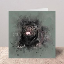 Black Pug | Greetings Birthday
