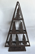Metal Xmas Tree Shaped Candle Tea Light Rustic Holder Christmas Decoration