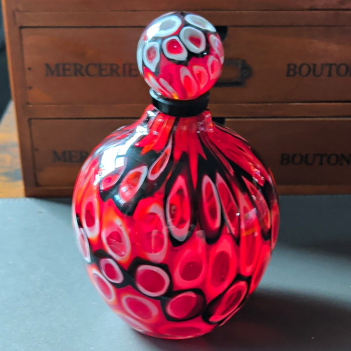 Red black art glass cira - &,