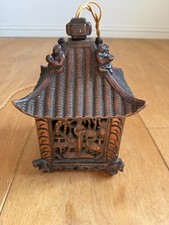 Japanese Hand Carved Wooden Pagoda Style Lantern Early 20th Century 29cm x 18cm