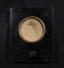 Vintage Victorian Miniature Portrait Of Lady In Standing Frame