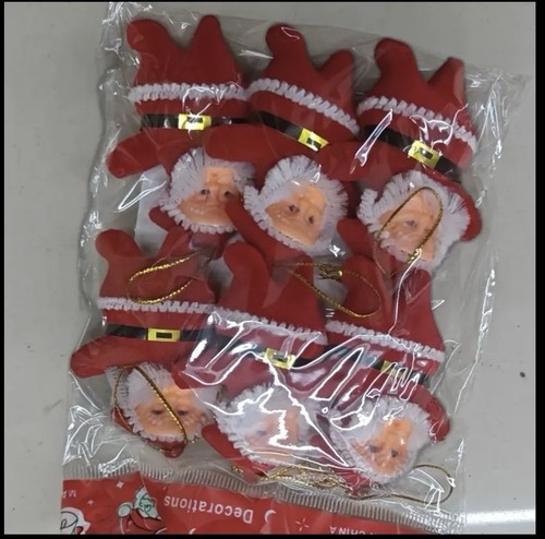Flocked santa claus 6pcs - santa,