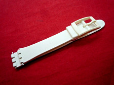 White 12 mm Swatch Style Resin / Rubber Sports Watch Strap 12mm Lug