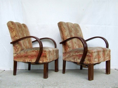 Pair art deco armchairs - art,