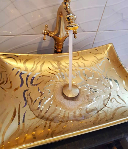 Gold patterned glossy - gold,