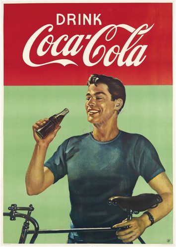 Vintage coke poster - poster, man