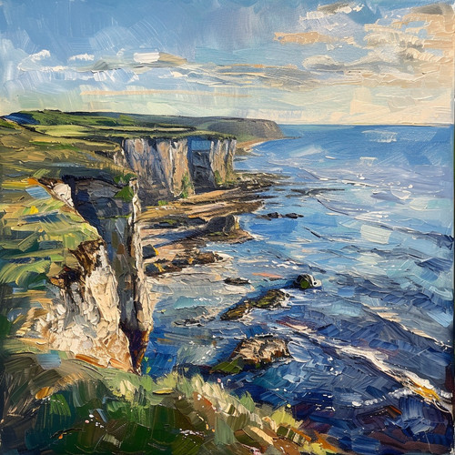 Yorkshire coast painting art - yorkshire,