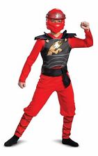 Licenced Kids Lego Ninjago Kai Legacy Jumpsuit Costume Red Ninja Movie Outfit