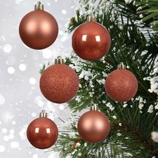 60 Orange Baubles Christmas