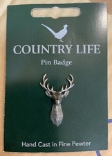 Stag Silver Pewter Lapel Pin