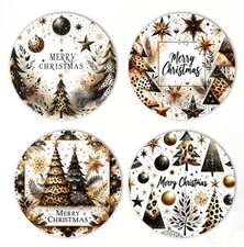 Christmas Coasters Gift Set Christmas Drinks Coaster Gift Set of 4 Gold & Black