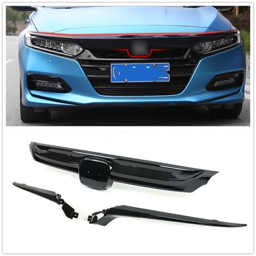 Black car front bumper grille - black,