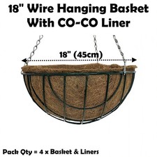 18" Wire Hanging Basket + Coco