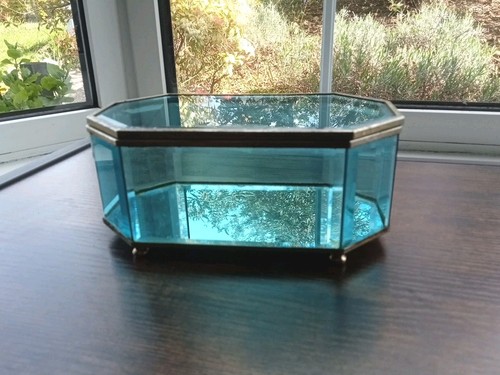 Vintage etched glass - vintage, hexagonal
