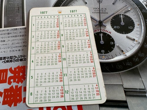 Rolex calendar 1977 - calendar,