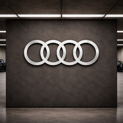 Audi logo crest - audi, aluminum