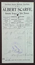 1904 Albert Scarfe General Draper & Silk Mercer Bishops Stortford Receipt