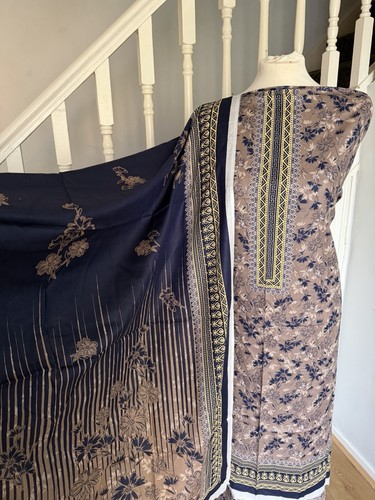 Printed lawn suit unstitched - lawn,