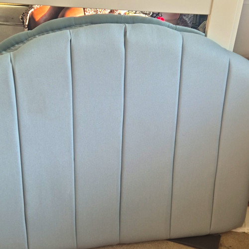 Blue fabric upholstered bed - blue,