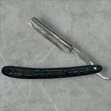 Vintage OLD ROBESON SHUREDGE Black Handle Straight Blade Razor Mark "The Pippin"