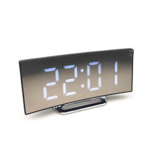 LED Digital Alarm Clock Mains USB/Battery Temperature Large Mirror Display UK