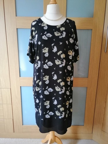 Damart ladies black floral - black,