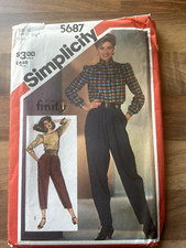 Vintage Simplicity sewing pattern 5687 trousers unused waist 26.5 inches