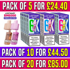 Lost Mary BM6000 Refill Pods | Prefilled Replacement Pods | 20mg | 6000 Puffs UK
